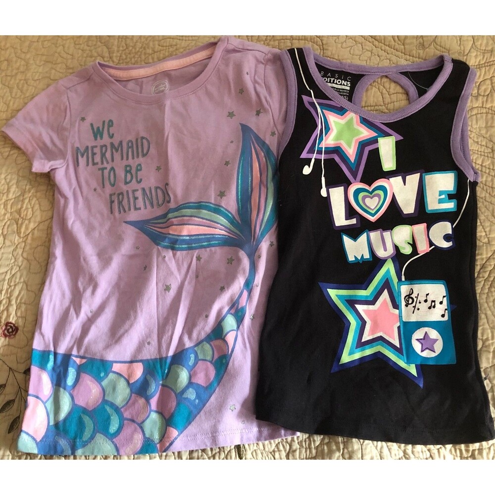 Girls Purple Shirt/Tank Lot of 2 Size 4/5 B2